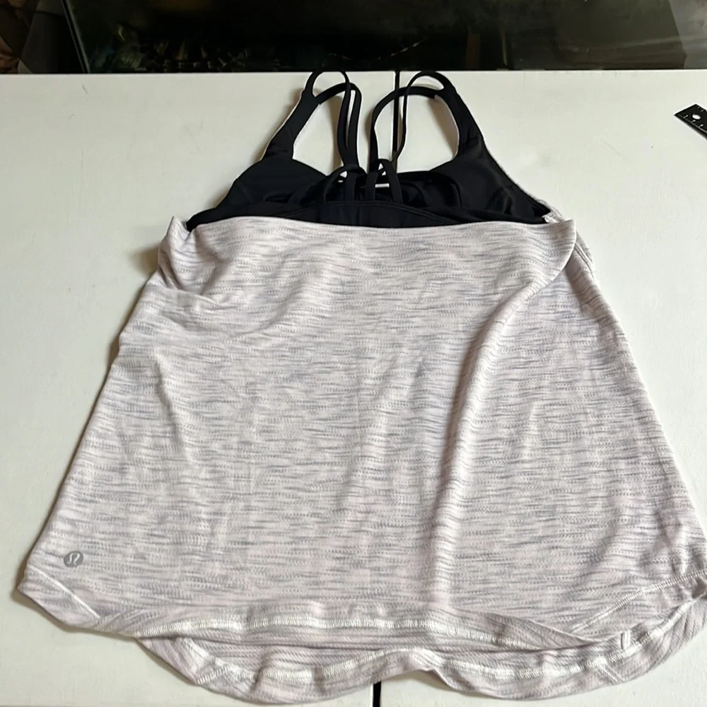 Lululemon Athletica  size 4 gray & black Free to be Wild Two in One tank top